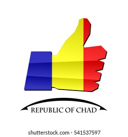like icon made from the flag of Republic of Chad