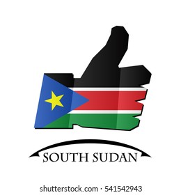 like icon made from the flag of South Sudan

