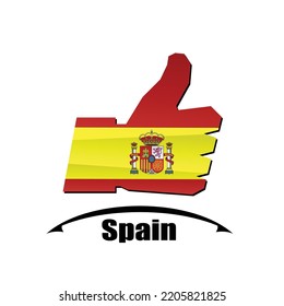 like icon made from the flag of Spain
