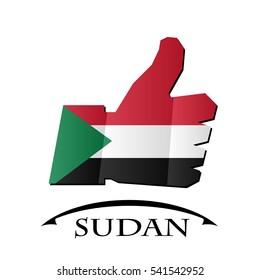 like icon made from the flag of Sudan