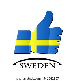 like icon made from the flag of Sweden