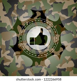 like icon on camo texture