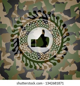 like icon on camouflage texture