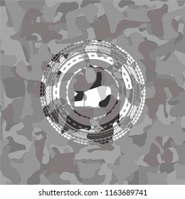 like icon on grey camo pattern