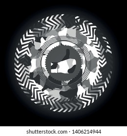 like icon on grey camo texture