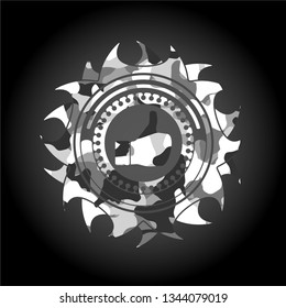like icon on grey camouflage pattern