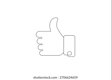 Like icon one line drawing minimalist outline illustration
