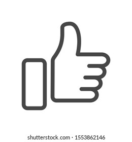 Like Icon in outline style isolated on white background. Like symbol for your web site design, logo, app. Vector illustration.