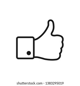 LIke icon in outline style. Thumbs up icon. Social media like icon. Like vector icon for website and mobile UI design.