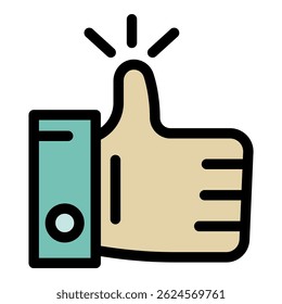 Like icon. Outline like vector icon color flat isolated