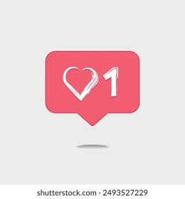Vector de corazón emergente para el Web de diseño de redes sociales