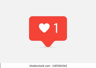Like icon. Red like icon . One like icon