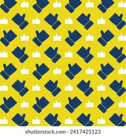 Like Icon repeating trendy pattern colorful vector illustration yellow background