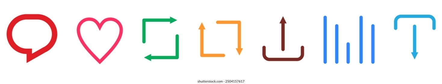 like icon, reply, retweet, view, share icon color full - social media notification like comment, share icons.