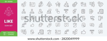Like icon set. Containing thumbs up, favorite, liked, favorable, positive, appreciation, affirmative, validation and more. Solid vector icons collection.