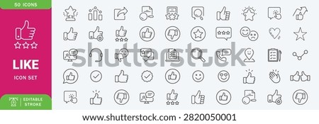 Like icon set. Containing thumbs up, favorite, liked, favorable, positive, appreciation, affirmative, validation and more. Solid vector icons collection.