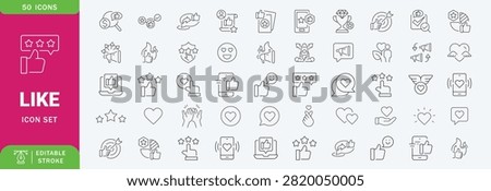 Like icon set. Containing thumbs up, favorite, liked, favorable, positive, appreciation, affirmative, validation and more. Solid vector icons collection.