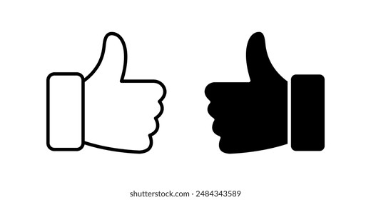 Like icon set. thumbs up sign. vector illustration color editable