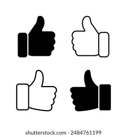Como conjunto de iconos. signo de pulgar hacia arriba. color de Ilustración vectorial editable