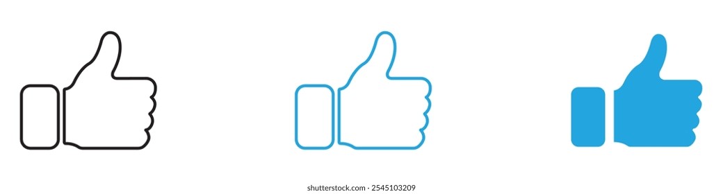 Like Icon Set Vector illustration in black