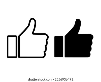 Like icon set vector on white background
Vector set like thumbs up