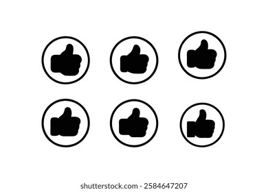 Like Icon set Vector and thumb-up icon design set. Thumbs Up Heart Symbol, Social Media Reaction Graphic Isolated illustration on a white background.