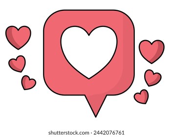 Como icono en forma de corazón, utilizado en redes sociales y páginas web