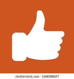 Like icon sign in trendy flat style isolated on red background. Vector illustration, EPS 10.