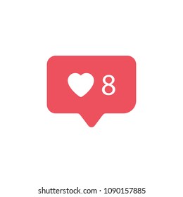 Like icon. Speech bubble with heart. Vector illustration.
