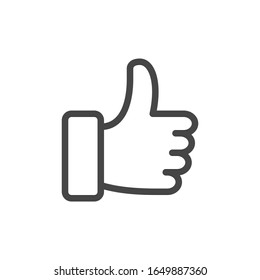 Like Icon in thin line style isolated on white background. Like symbol for your web site design, logo, app. Vector illustration.