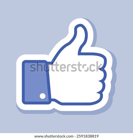 Like icon. Thumb up applique. Vector icon	
