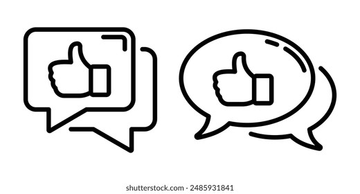 like icon thumb chat outline design 