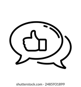 como icono de diseño de contorno de chat de pulgar 