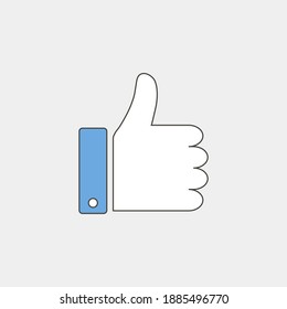 Like icon, thumb up gesture - for vector