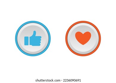Como icono, pulgar hacia arriba y diseño vectorial de icono cardíaco