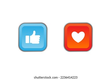 Like icon, thumb up and heart icon vector design