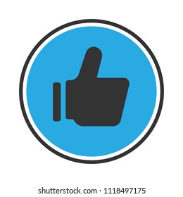like icon. Thumb up on blue background