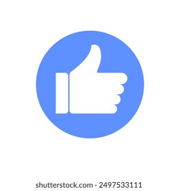 Like icon. Thumb up icon on white background.