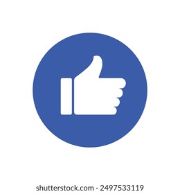 Como un icono. Icono del pulgar hacia arriba sobre fondo blanco.