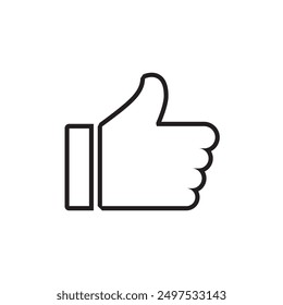 Como un icono. Icono del pulgar hacia arriba sobre fondo blanco.