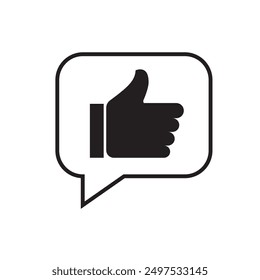 Like icon. Thumb up icon on white background.
