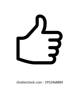 Like icon. Thumb sign. Vector illustration isolated in outline style