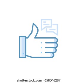 Like icon. Thumb up vector illustration