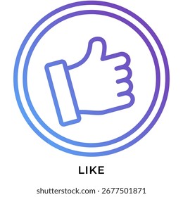 Like Icon - Daumen hoch im Kreis für Social Media und positives Feedback
