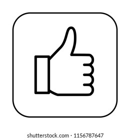 Like Icon. Thumbs Up Icon. Social Media feedback concept. Editable stroke. Simple flat line icons.