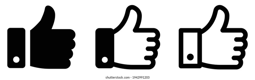 Like icon thumbs up symbol. Approval vector illustration.