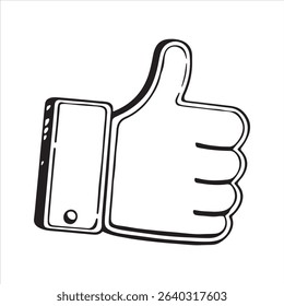 Like Icon – Thumbs Up Symbol for Social Media and User Engagement Design