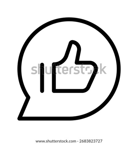 Like Icon Thumbs Up Symbol in Speech Bubble