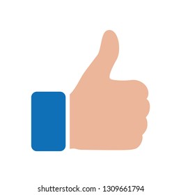 Like icon, thumbs up symbol. Vector and illustration