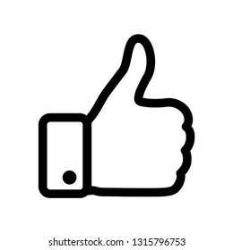 Like icon, thumbs up symbol. Vector and illustration
